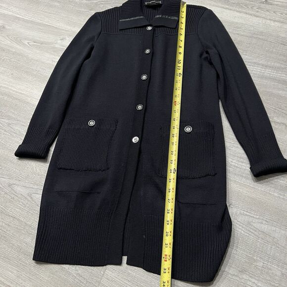 St John Sport Cardigan Coat Petite Small Black - Picture 4 of 6